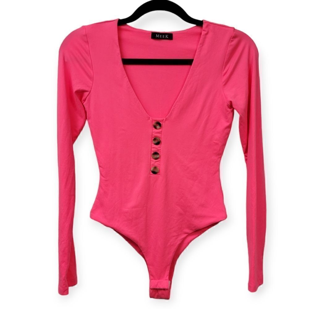 Meek pink long sleeve bodysuit, small